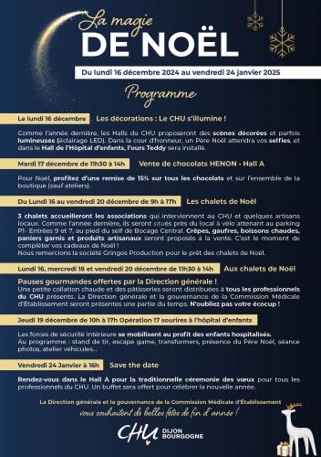 programme des festivités de noël