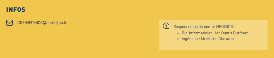 Adresse email + responsables centre