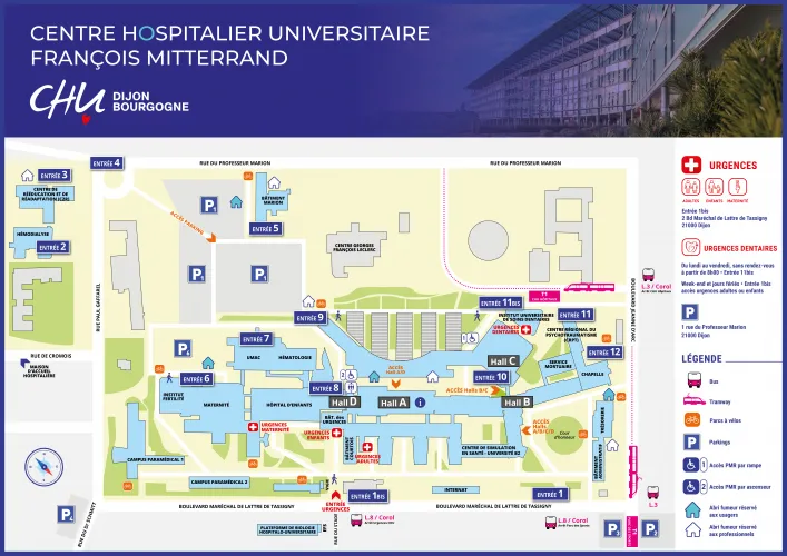 Plan du CHU Dijon Bourgogne